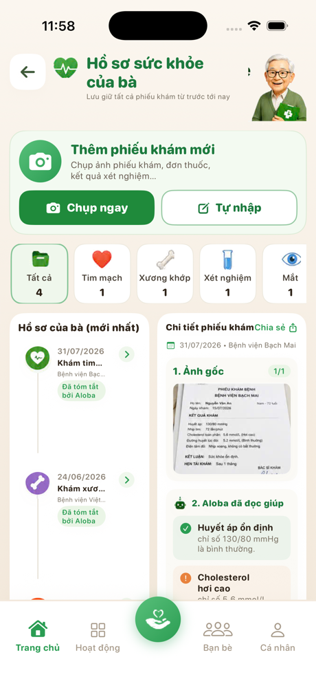 Aloba · Hồ sơ sức khỏe